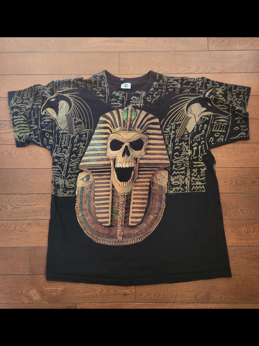 Vintage Universal Studios Mummy Black Graphic Pharaoh T-Shirt - Medium/Large